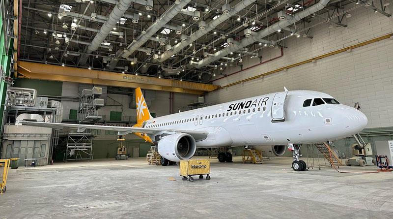 D-ASGK in fertiger Sundair Livery